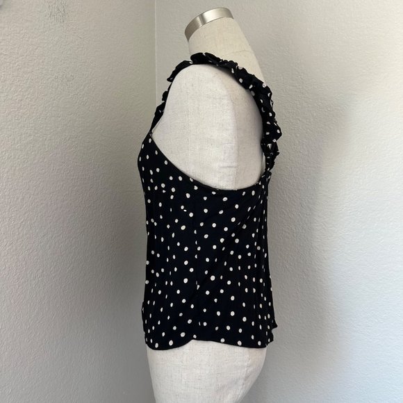 Madewell Polka Dot Ruffle Strap Tank Top Sz 4 - Picture 5 of 8